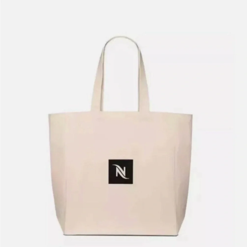 Nespresso Upcycled Canvas Tote Bag Cream-Colored NWT